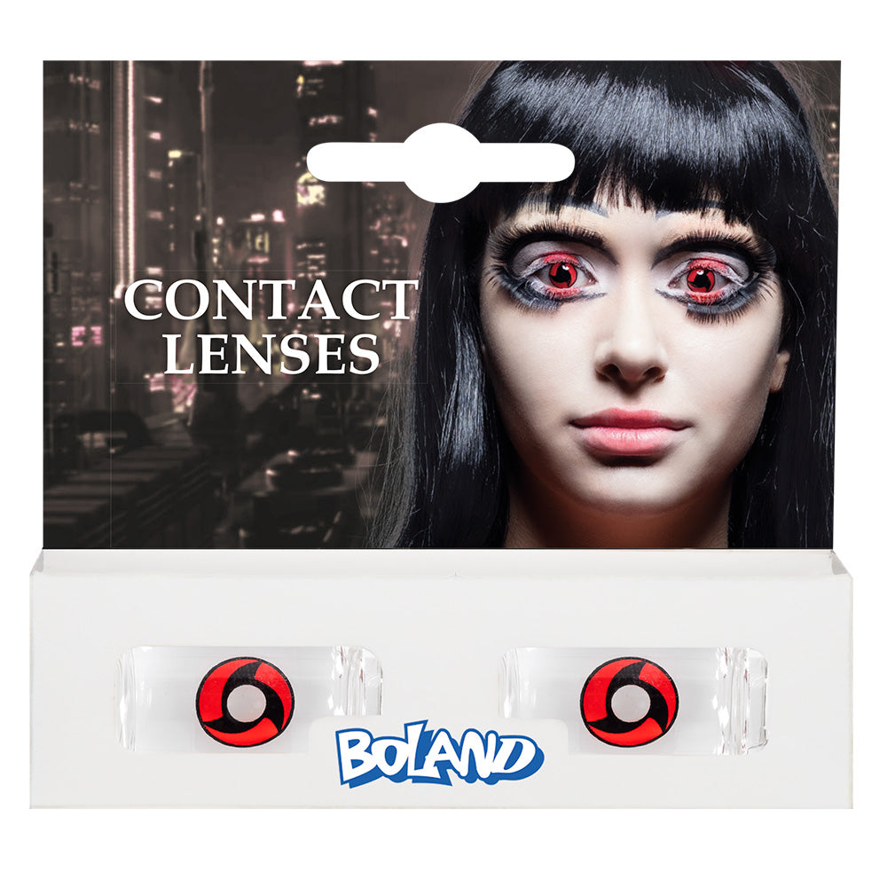 Lentilles fantaisie Manga Sharingan Itachi / Paire lentilles 3 mois Mangekyou / La Maison Du Déguisement