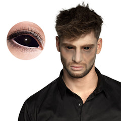 Lentilles Sclera Noir / Lentilles Sclera Oeil noir Mort-vivant / La Maison Du Déguisement