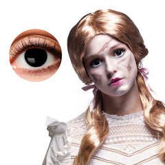 Lentilles fantaisie journalière Noir / Paire lentilles de semaine Broken doll / Lentilles Oeil Noir Journalière / La Maison Du Déguisement
