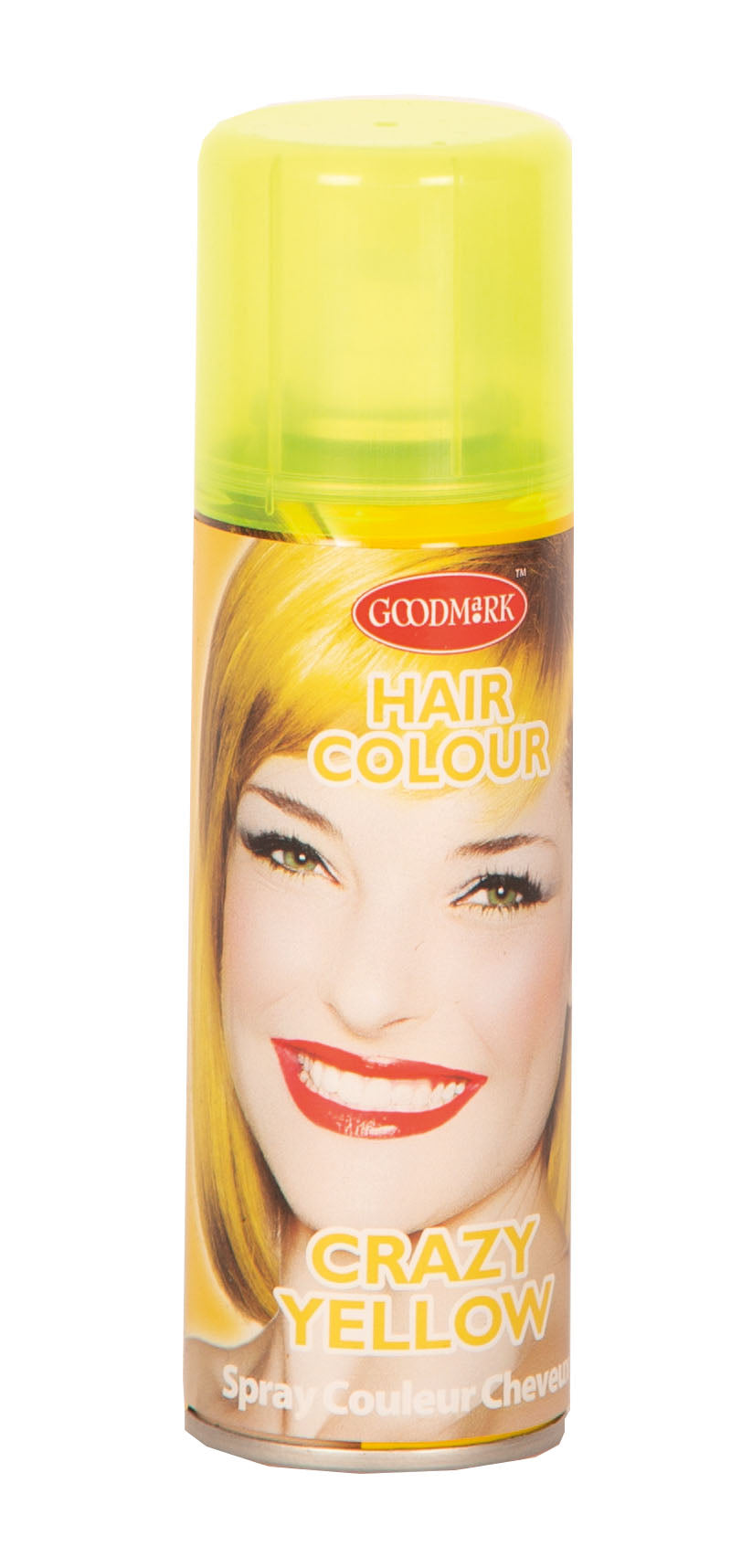 Bombe cheveux Couleur Fluo Jaune / Laque cheveux Jaune Néon / Spray Laque Cheveux Jaune Fluo / La Maison Du Déguisement