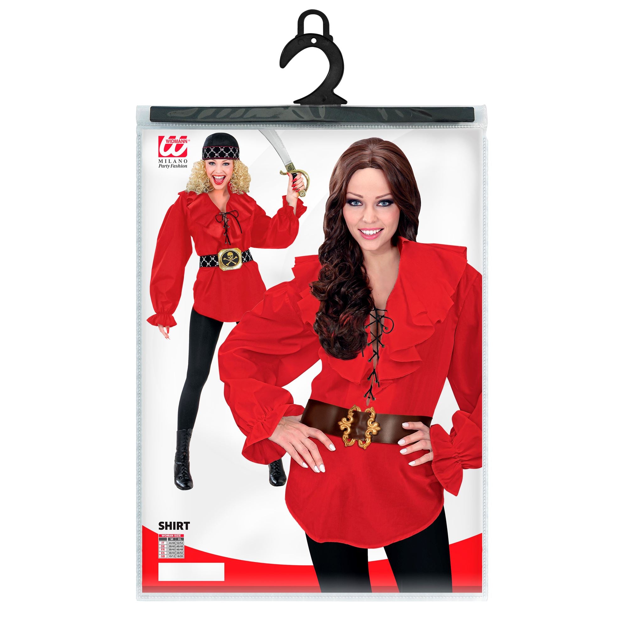 Déguisement Chemise Pirate Rouge / Costume Chemise Renaissance Rouge / Chemise Pirate Corsaire / La maison Du déguisement