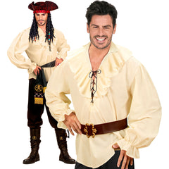Déguisement Chemise Pirate Beige Homme / Costume Chemise Renaissance Beige Homme / Chemise Pirate Corsaire / La maison Du déguisement