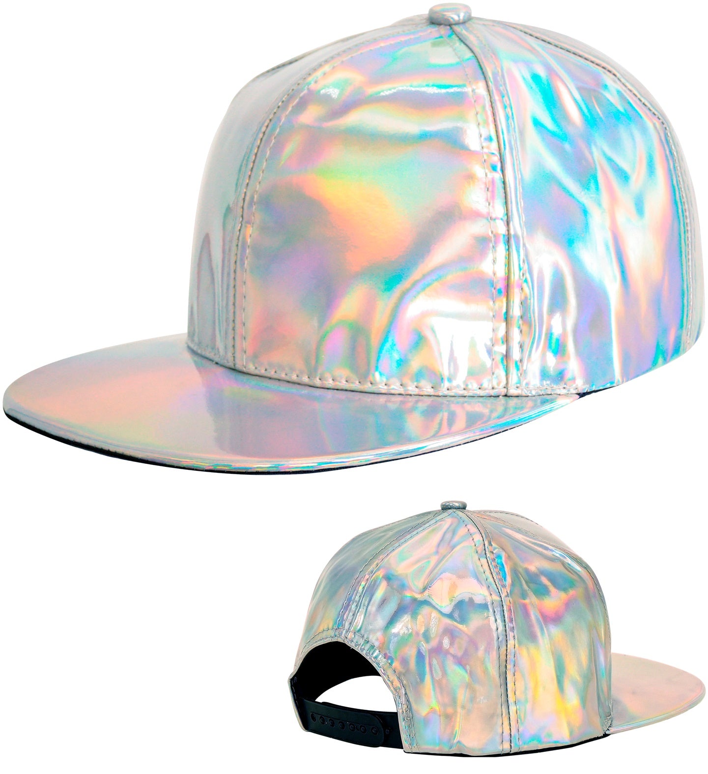 Casquette Holographique Argent / Casquette Années 80 Métallique Argent / Casquette Disco Argent Hologramme / La Maison Du Déguisement
