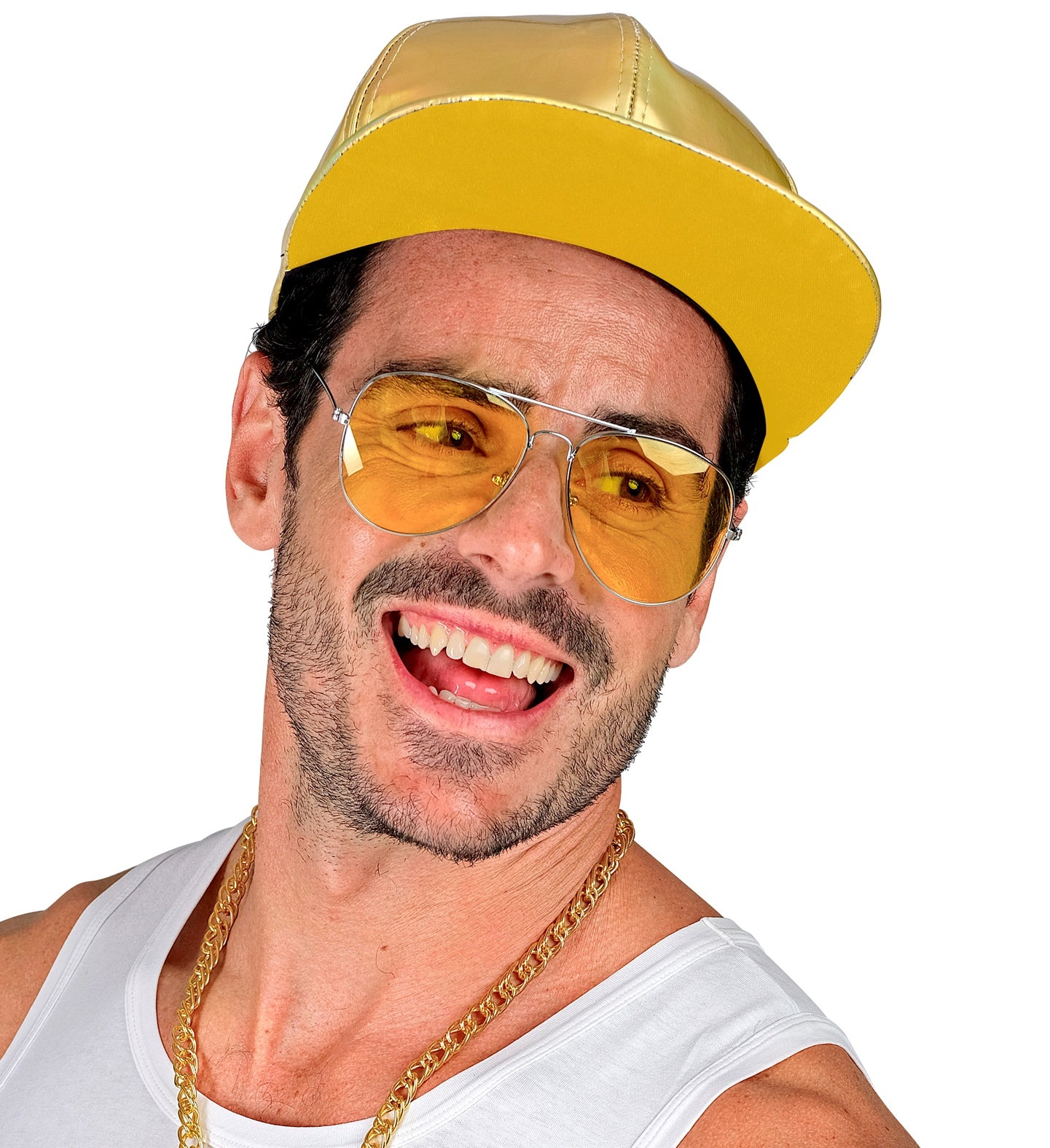 Casquette Holographique Or / Casquette Années 80 Métallique Doré / La Maison Du Déguisement