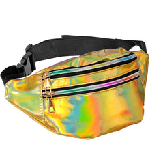 Banane Hologramme Années 80 Or / Sac ceinture Hologramme Doré / La Maison Du Déguisement