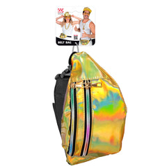 Banane Hologramme Années 80 Or / Sac ceinture Hologramme Doré / La Maison Du Déguisement
