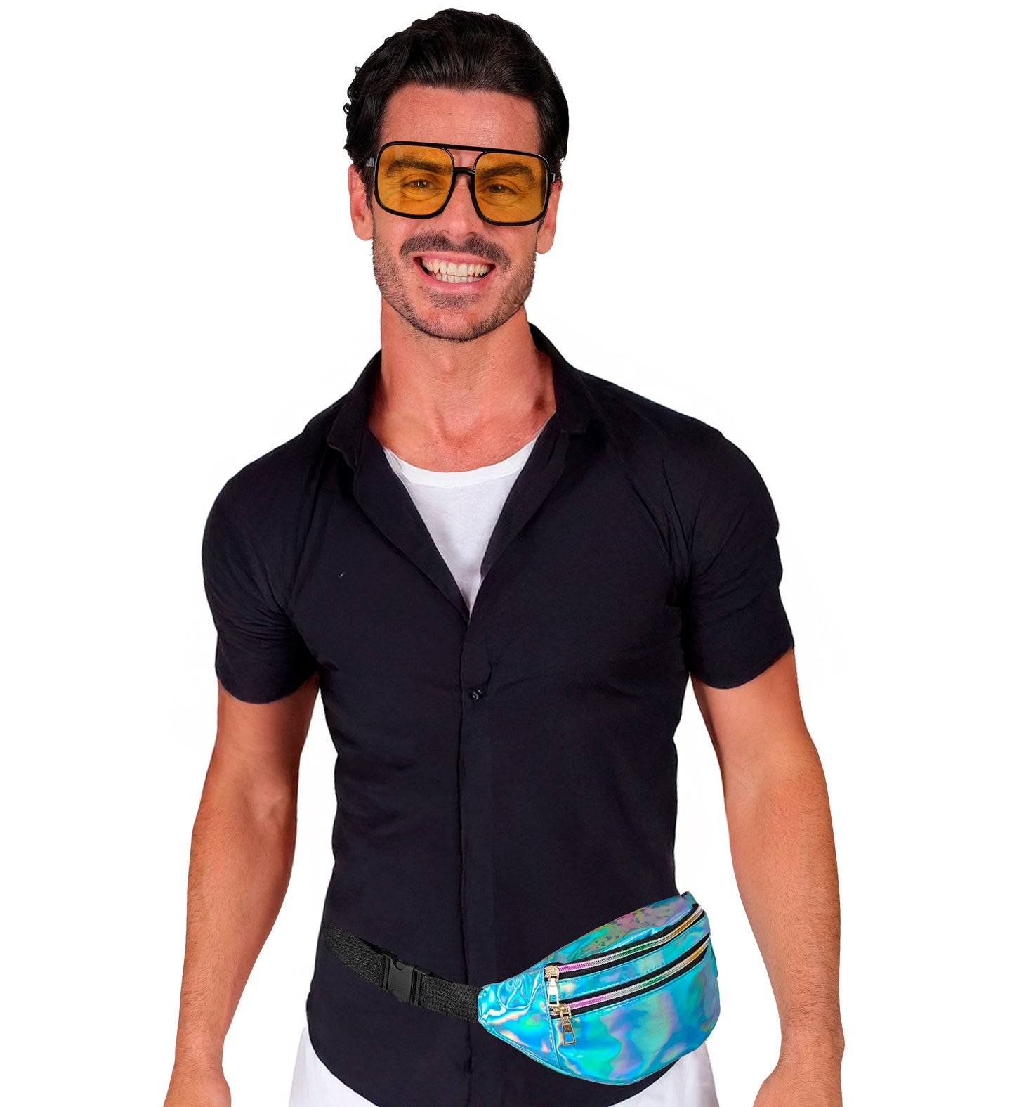 Banane Hologramme Années 80 Bleu / Sac ceinture Hologramme Bleu / La Maison Du Déguisement