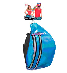 Banane Hologramme Années 80 Bleu / Sac ceinture Hologramme Bleu / La Maison Du Déguisement