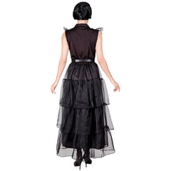 Déguisement Dark Girl Robe de Bal Adulte / Costume Robe De Bal Noire Mercredi Addams / Costume Robe Fille Sombre Adulte / La Maison Du Déguisement