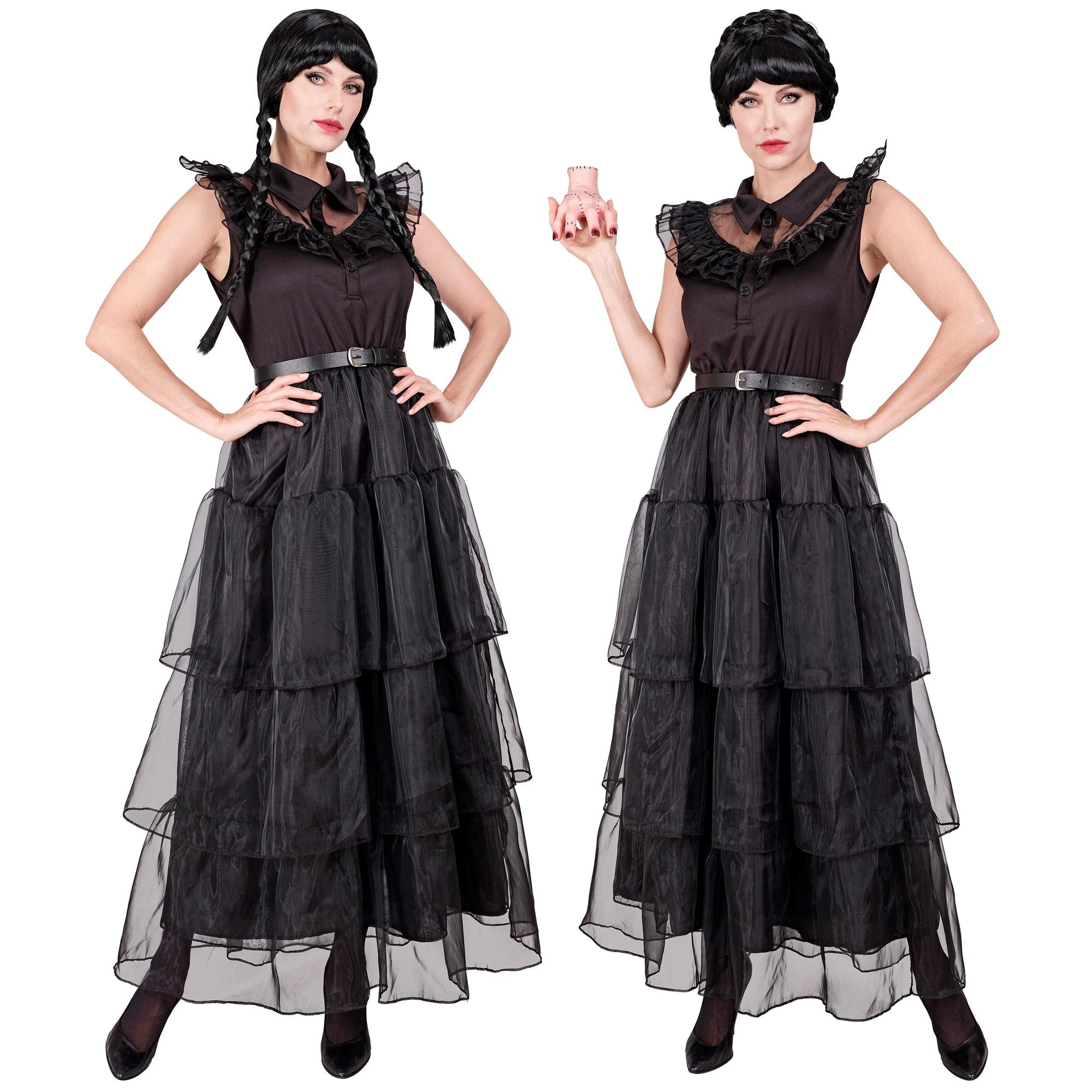 Déguisement Dark Girl Robe de Bal Adulte / Costume Robe De Bal Noire Mercredi Addams / Costume Robe Fille Sombre Adulte / La Maison Du Déguisement