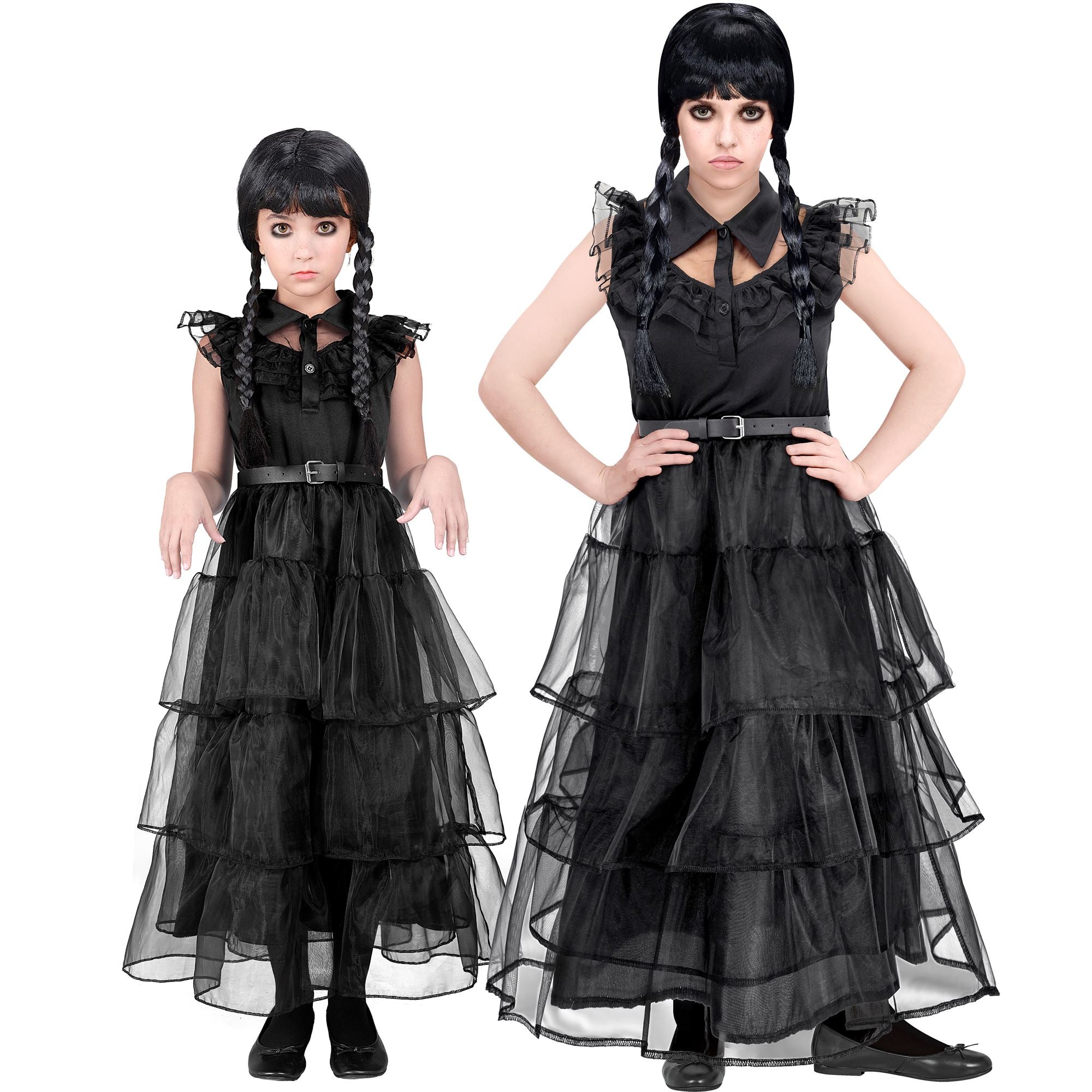 Déguisement Dark Girl Robe de Bal Fille / Costume Robe De Bal Noire Mercredi Addams / Costume Robe Fille Sombre Enfant / La Maison Du Déguisement