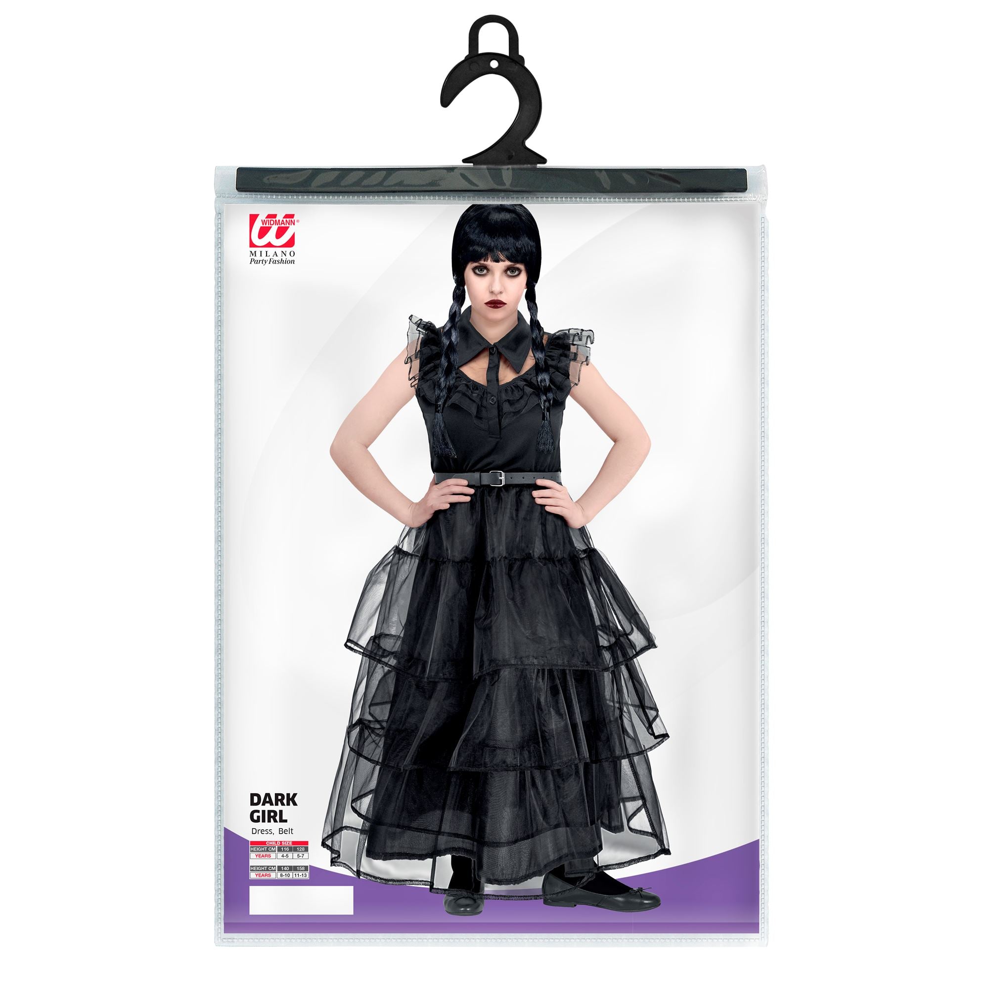 Déguisement Dark Girl Robe de Bal Fille / Costume Robe De Bal Noire Mercredi Addams / Costume Robe Fille Sombre Enfant / La Maison Du Déguisement