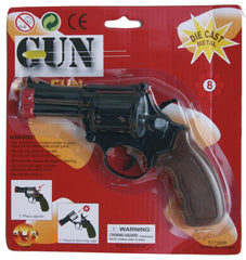 Revolver 8 Coups Police Noir / Pistolet Cowboy Noir Métal 8 Coups / La Maison Du Déguisement