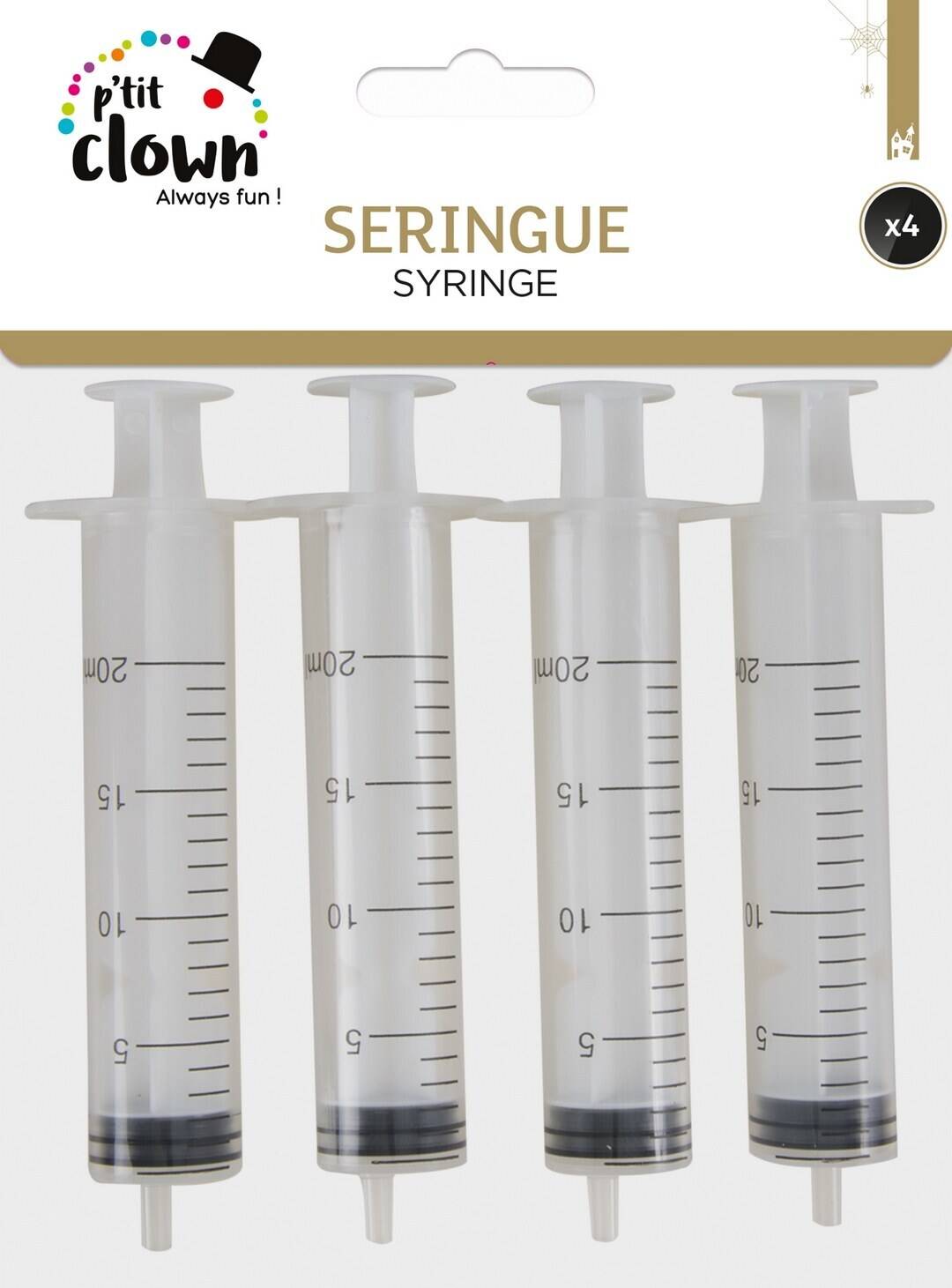 Seringues Lot De 4 / 4 Seringues Factices / Seringues Factices / La Maison Du Déguisement