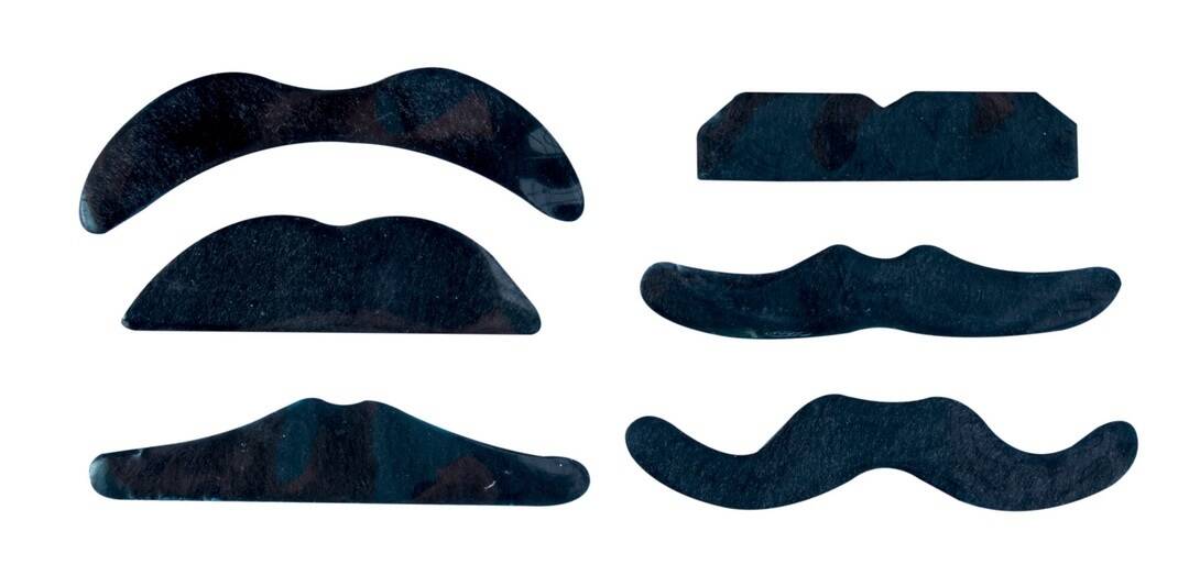 Moustaches Noir Lot De 6 / 6 Moustaches Noires / La Maison Du déguisement