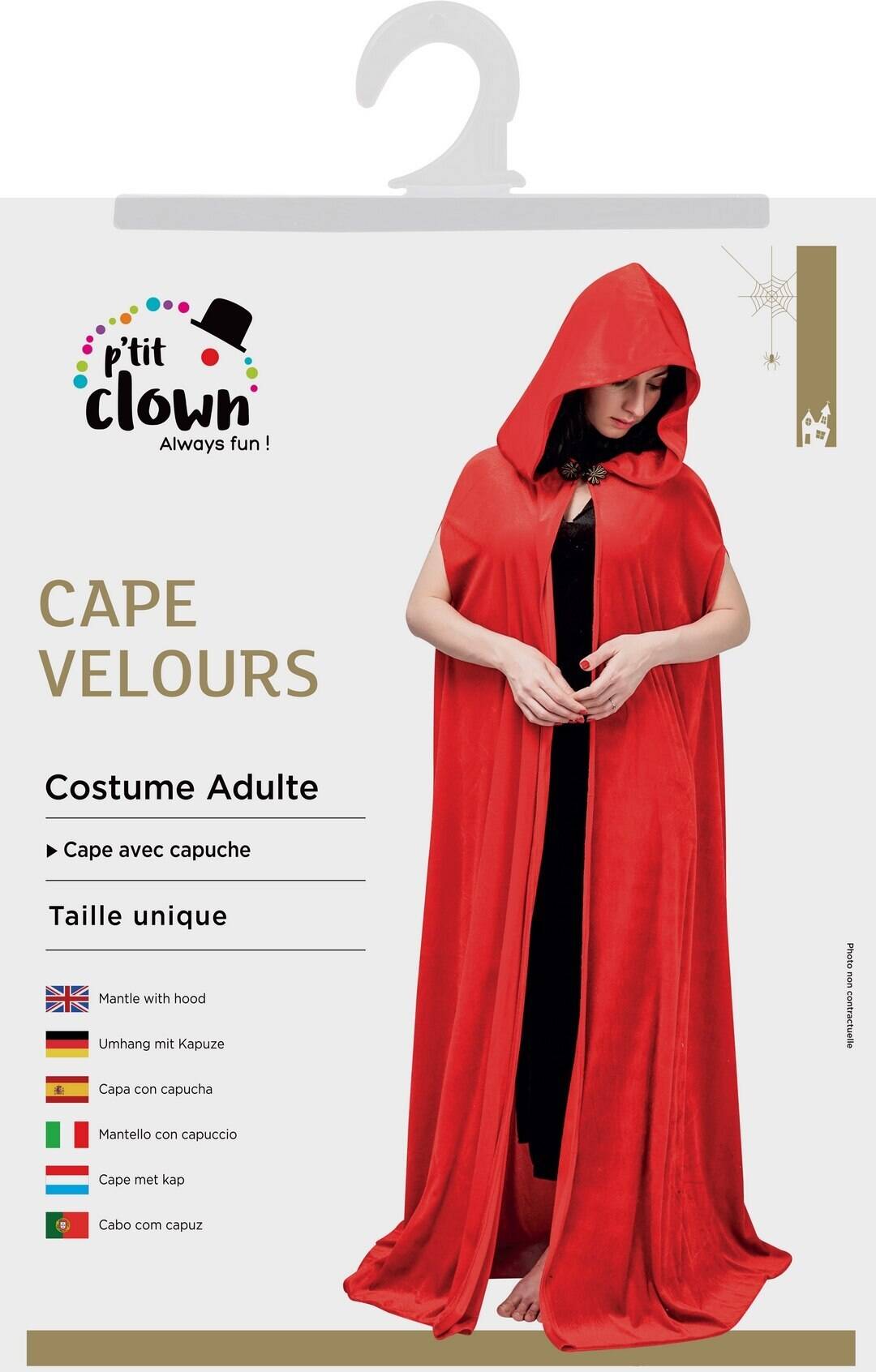 Cape Velours Avec Capuche Rouge / La maison Du Déguisement
