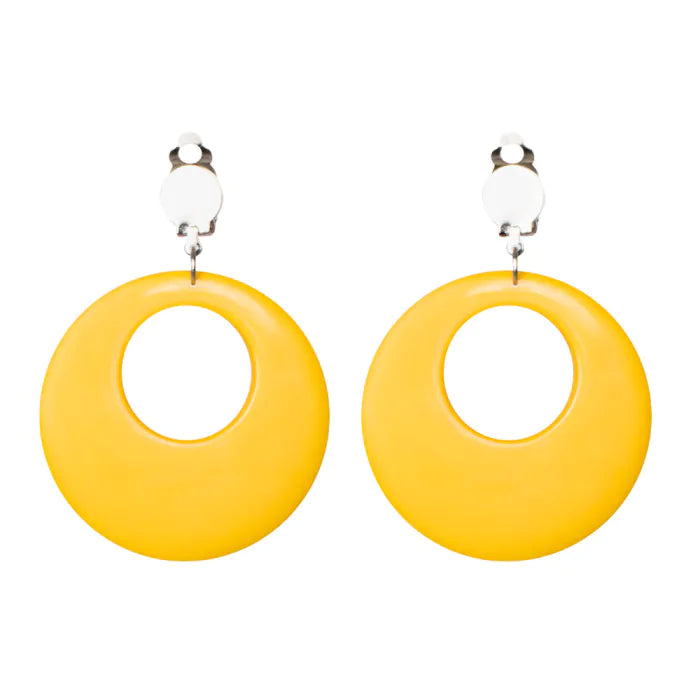 Boucles d'Oreilles Hippie Fluo / Paire pendants d'oreille Disco / La Maison Du Déguisement
