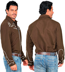 Chemise Cow Boy Marron / Chemise Western Marron / La Maison Du Déguisement