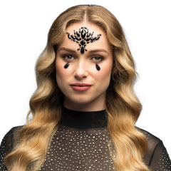 Strass Autocollant Pour Le Visage Diamants Noir / Bijoux De Visage Strass Madeline Halloween / La Maison Du Déguisement