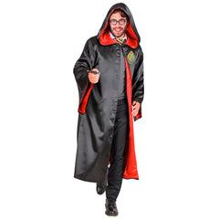 Location Déguisement Cape Apprenti Magicien Adulte / Location Costume Cape Sorcier / Location Cape Harry Potter Noir et Rouge / La Maison Du Déguisement