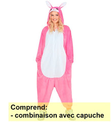 Déguisement Pyjama Kigurumi Lapin Rose Adulte / Costume Combinaison en Peluche Palin / La Maison Du Déguisement
