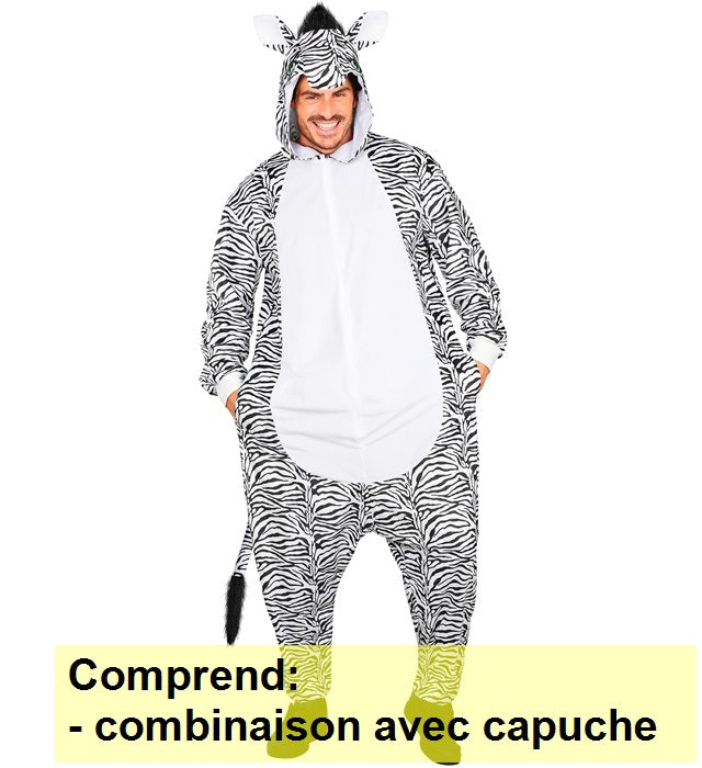 Déguisement Pyjama Kigurumi Zèbre Adulte / Costume Combinaison en Peluche Zèbre / La Maison Du Déguisement