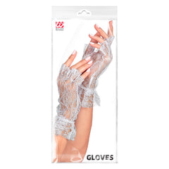 Gants Dentelles Blanc Sans Doigts / Mitaines En Dentelle Blanc Avec Volant Au Poignet / La Maison Du Déguisement