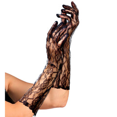 Gants Dentelles Longs Noir / Gants à dentelle noir Longs Noir / La Maison Du Déguisement