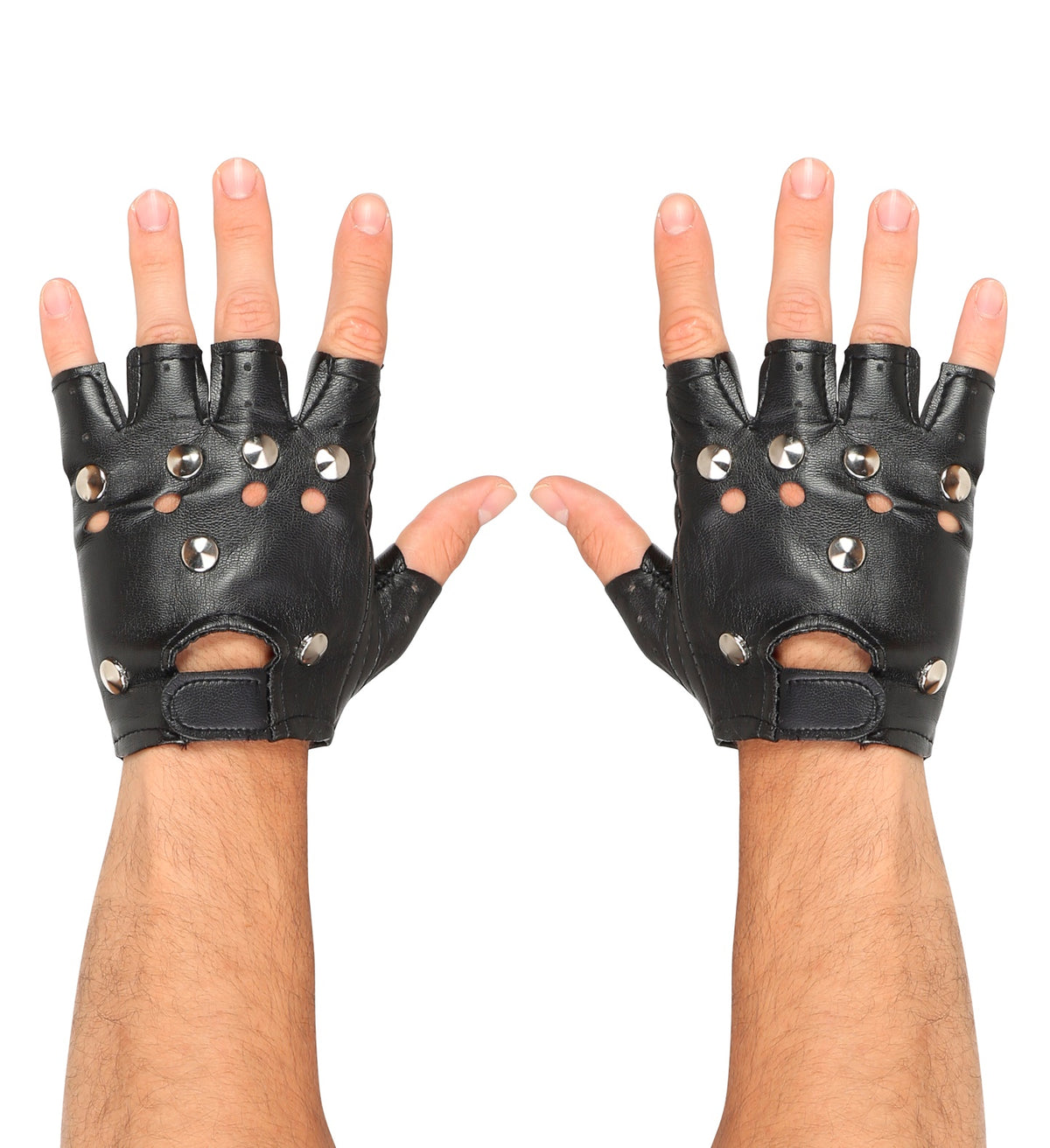 Gants Mitaines de Biker / Gants Punk Noirs / 2 gants de rockeur / La Maison du Déguisement