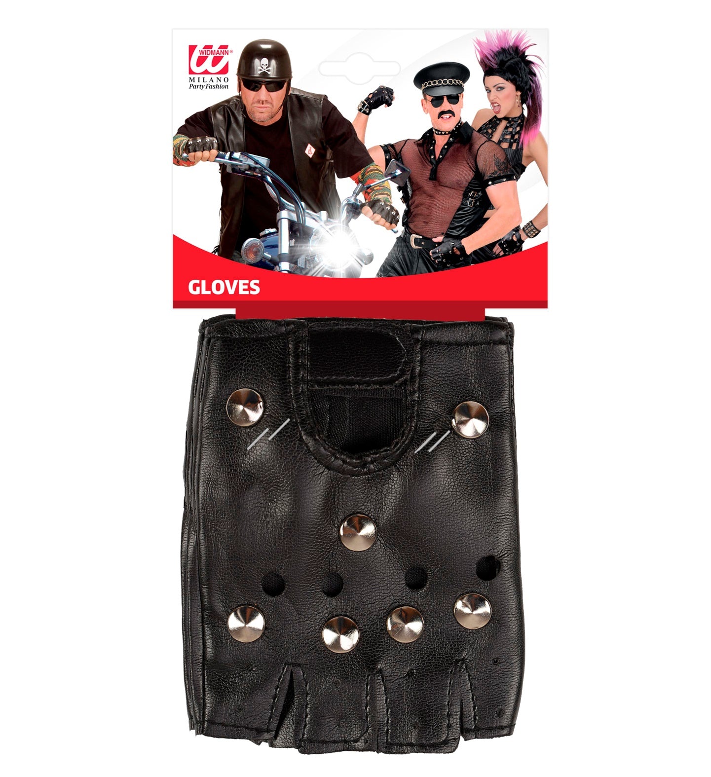 Gants Mitaines de Biker / Gants Punk Noirs / 2 gants de rockeur / La Maison du Déguisement