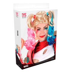 Perruque Meanvillain / Perruque Harley quinn Bleue et Rose / La maison du Déguisement