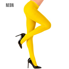 Collant Opaque Jaune Fluo / Collant Jaune Fluo Extensible 40 Deniers / La Maison Du Déguisement
