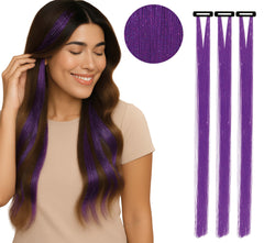 Mèches Glitter Violet / Perruque 3 Mèches Paillettes Violet / La Maison Du Déguisement