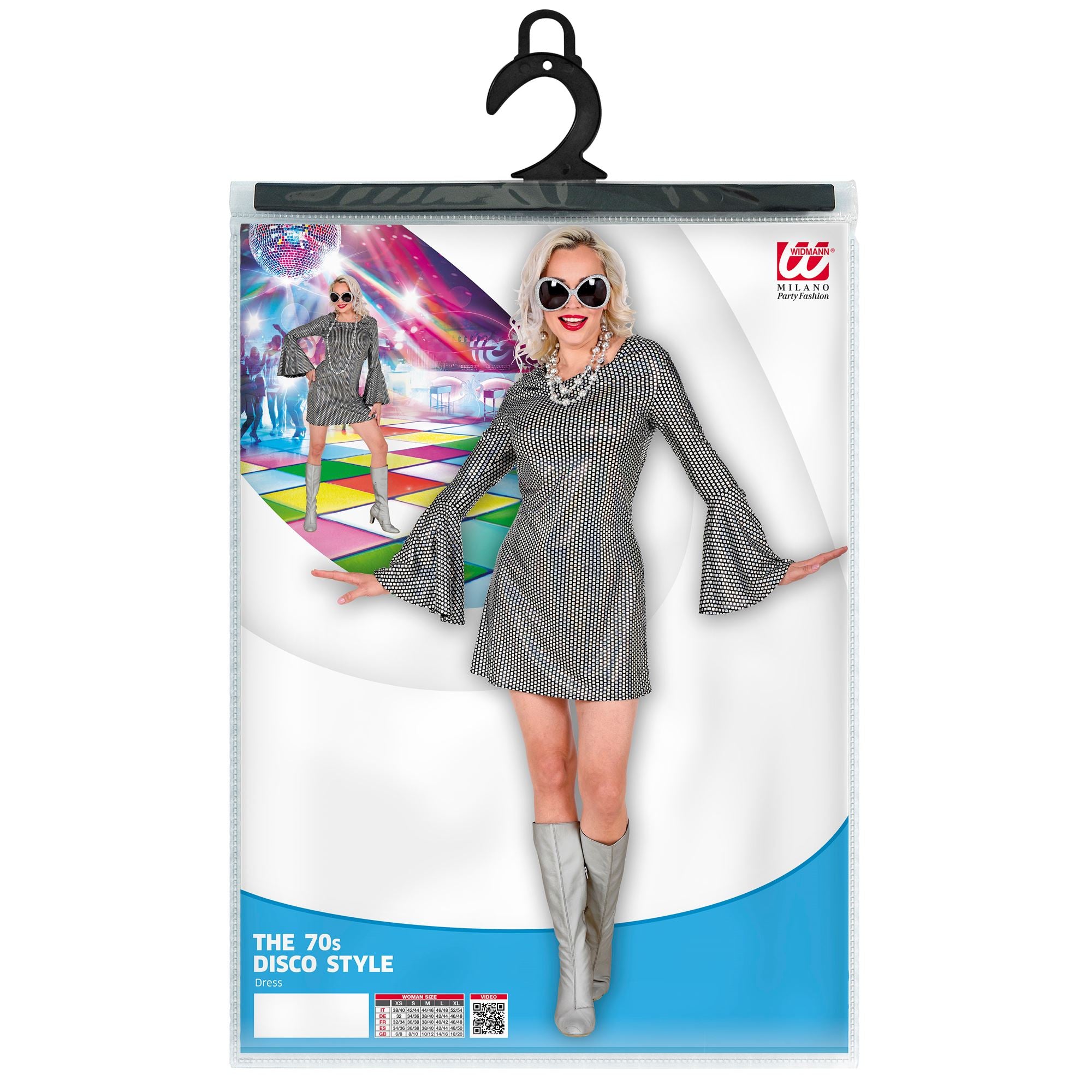 Déguisement Robe Années 70s Disco Fever Argent / Costume Robe Disco Argent / La Maison Du Déguisement