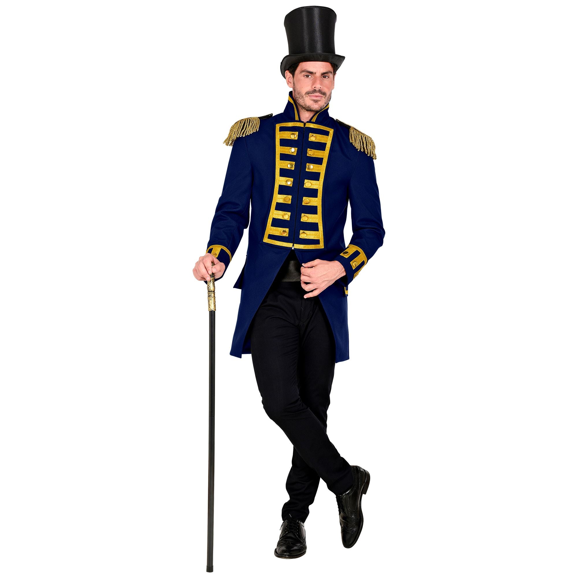 Location Déguisement Manteau Parade Bleu / Location Costume Queue de pie Bleu / Location Costume Frac Bleu Luxe / La Maison Du Déguisement