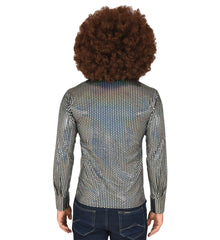 Location Chemise Disco Paillettes Argent Adulte / Location Costume Chemise Années 70,80 Disco Style / La Maison Du Déguisement