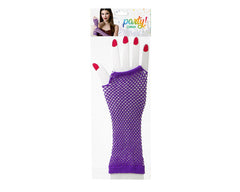 Gants Mitaines En Résille Mi-longs Violet / Mitaines Longues Filet Violet / La Maison Du Déguisement
