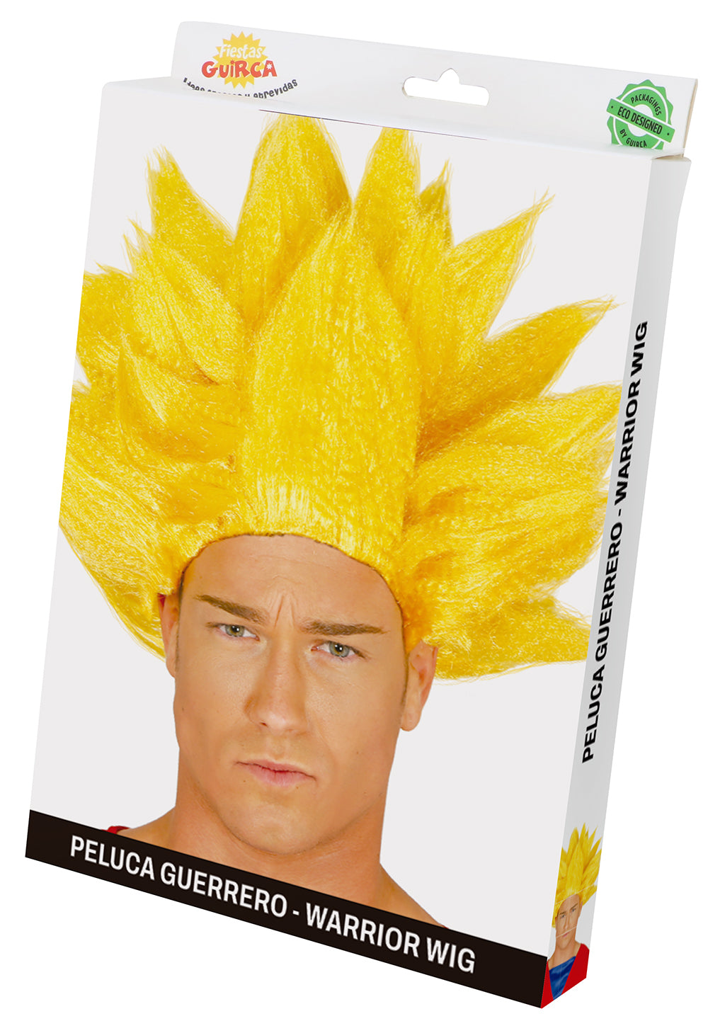 Perruque guerrier Jaune / Perruque Manga Jaune / La Maison Du Déguisement