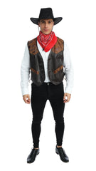 Gilet Cowboy Marron Adulte Taille Unique | Costume cowboy adulte western | La Maison du Déguisement