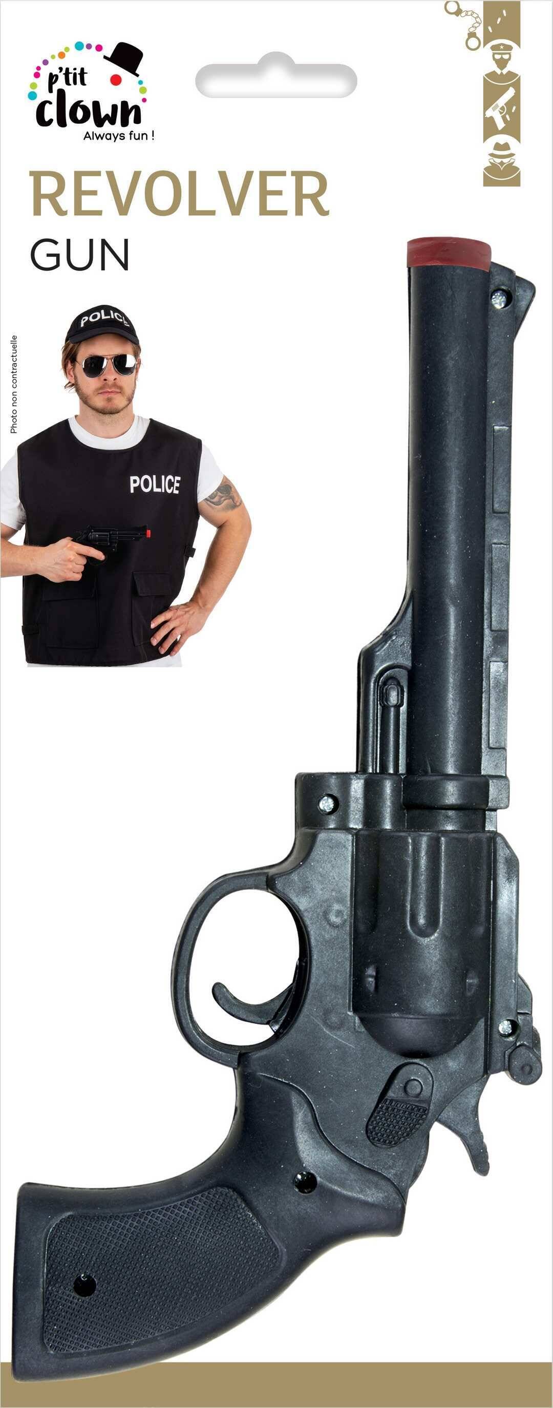Pistolet De Police / Revolver Noir / Pistolet Revolver Western / La Maison Du Déguisement
