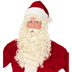 Perruque et Barbe Père Noël Luxe / Perruque Avec Barbe, Moustache et Sourcils Saint Nicolas Luxe / La Maison Du déguisement