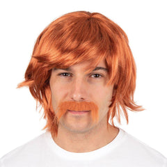 Perruque Biker Avec Moustache Roux / La Maison du Déguisement