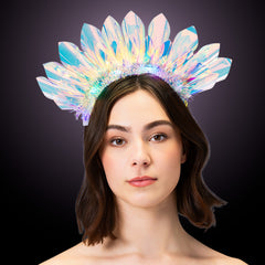 Serre-Tête Couronne LED / Couronne Halo Lumineuse Effet Rayons de Soleil / Couronne LED Bandeau Lumineux Carnaval / La Maison Du Déguisement