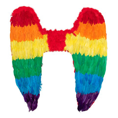 Ailes Ange arc-en-ciel XL / Ailes en Plumes Multicolores XL / La Maison du Déguisement