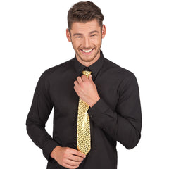 Cravate à Sequins Or / Cravate Spangles Dorée / Cravate Paillettes Or / La Maison Du Déguisement