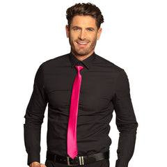 Cravate Rose Fluo / Cravate Fine Néon Rose / La Maison Du déguisement