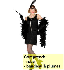 Déguisement Charleston Noir Luxe / Costume Charleston Noir Luxe / Costume Charleston Années 20 Rugissantes / La Maison Du Déguisement