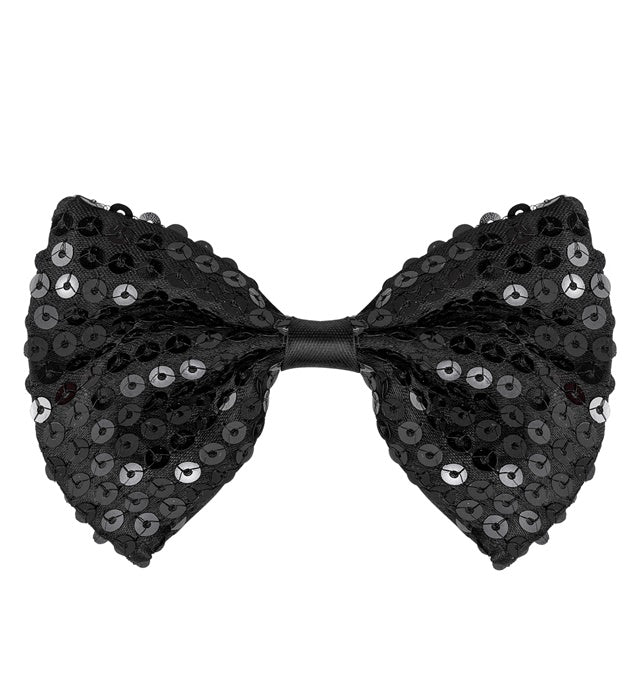 Noeud Papillon paillettes Sequins Noir / Noeud Papillon Noir Brillant / La maison Du Déguisement