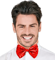 Noeud Papillon paillettes Sequins Rouge / Noeud Papillon Rouge Brillant / La maison Du Déguisement