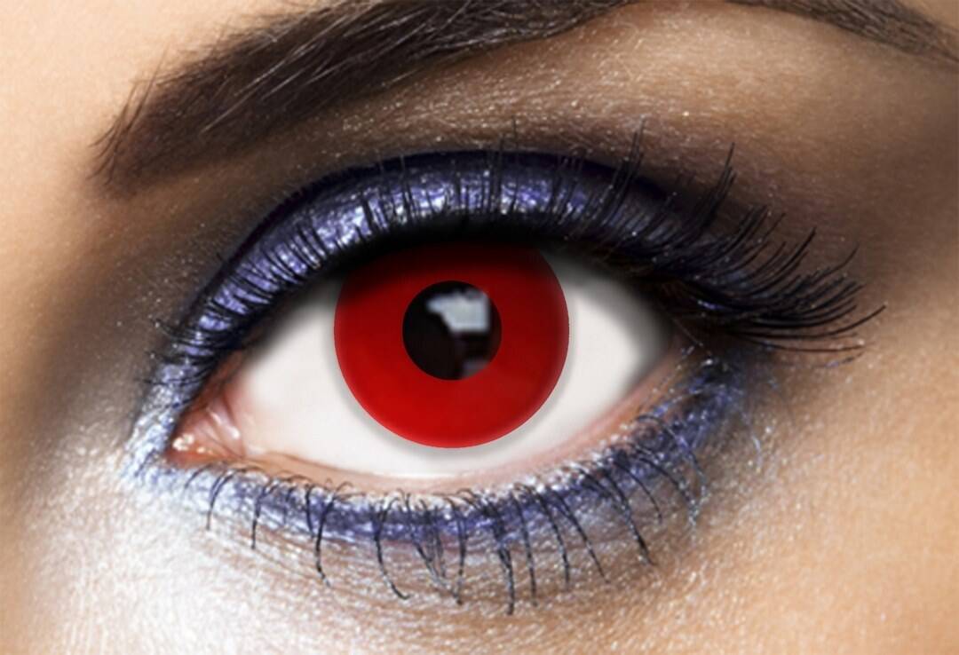 Lentilles fantaisie journalière Rouge / Lentilles Oeil Rouge Journalière / La Maison Du Déguisement